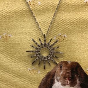 Sterling Silver 18in Chain w/ Silver & CZ Burst